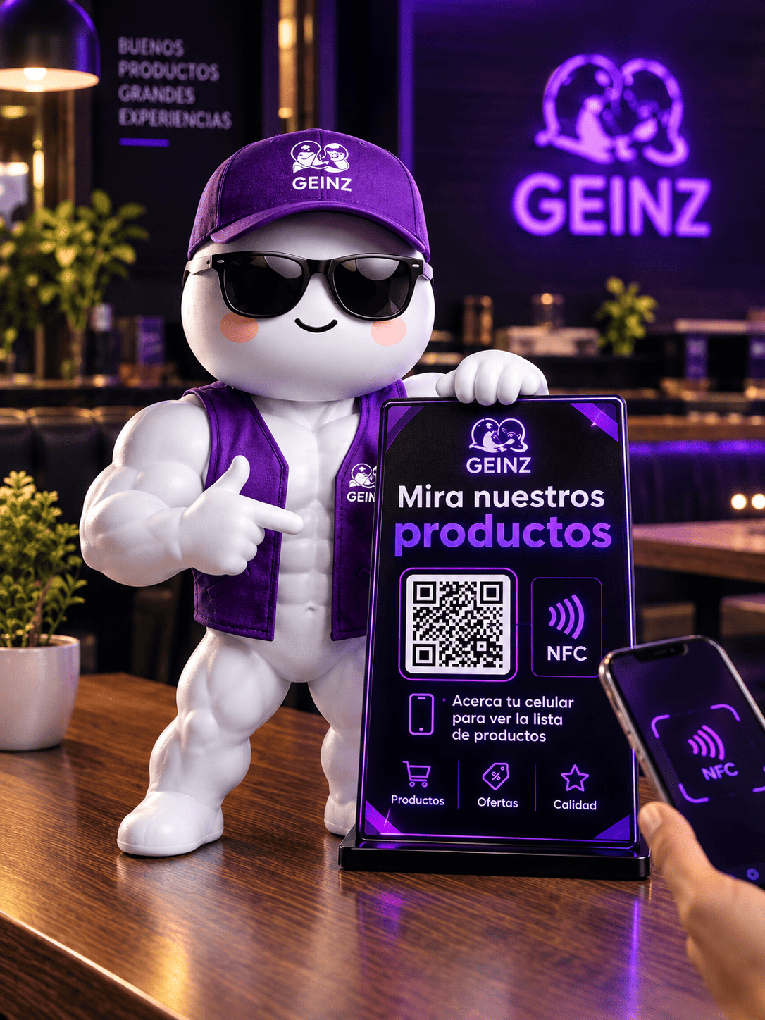 Placa NFC GEINZ y tienda digital en celular