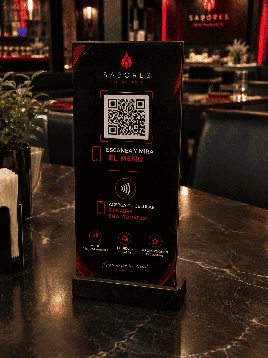 Placa NFC personalizada para mostrador